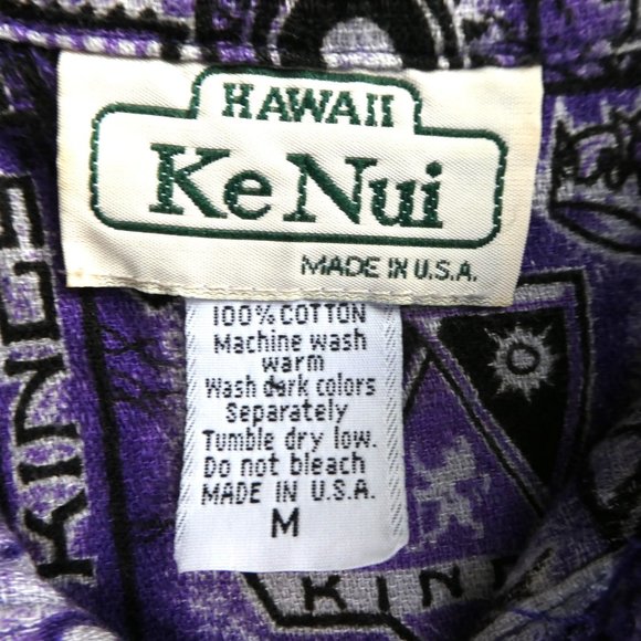 Vintage Hawaiian Ke Nui Bark Cloth Boys Shirt LA Los Angeles Kings Patchwork USA - Picture 5 of 5